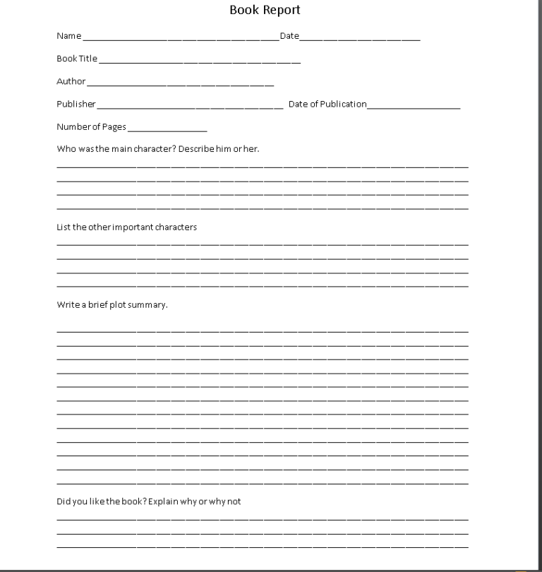 Research Report Template 4th Grade - TEMPLATES EXAMPLE | TEMPLATES EXAMPLE