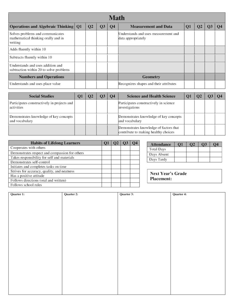Grade 9 Report Card Template (8) - TEMPLATES EXAMPLE | TEMPLATES EXAMPLE