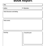 Pre-K Book Report Template