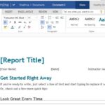 Report Layout Template Word