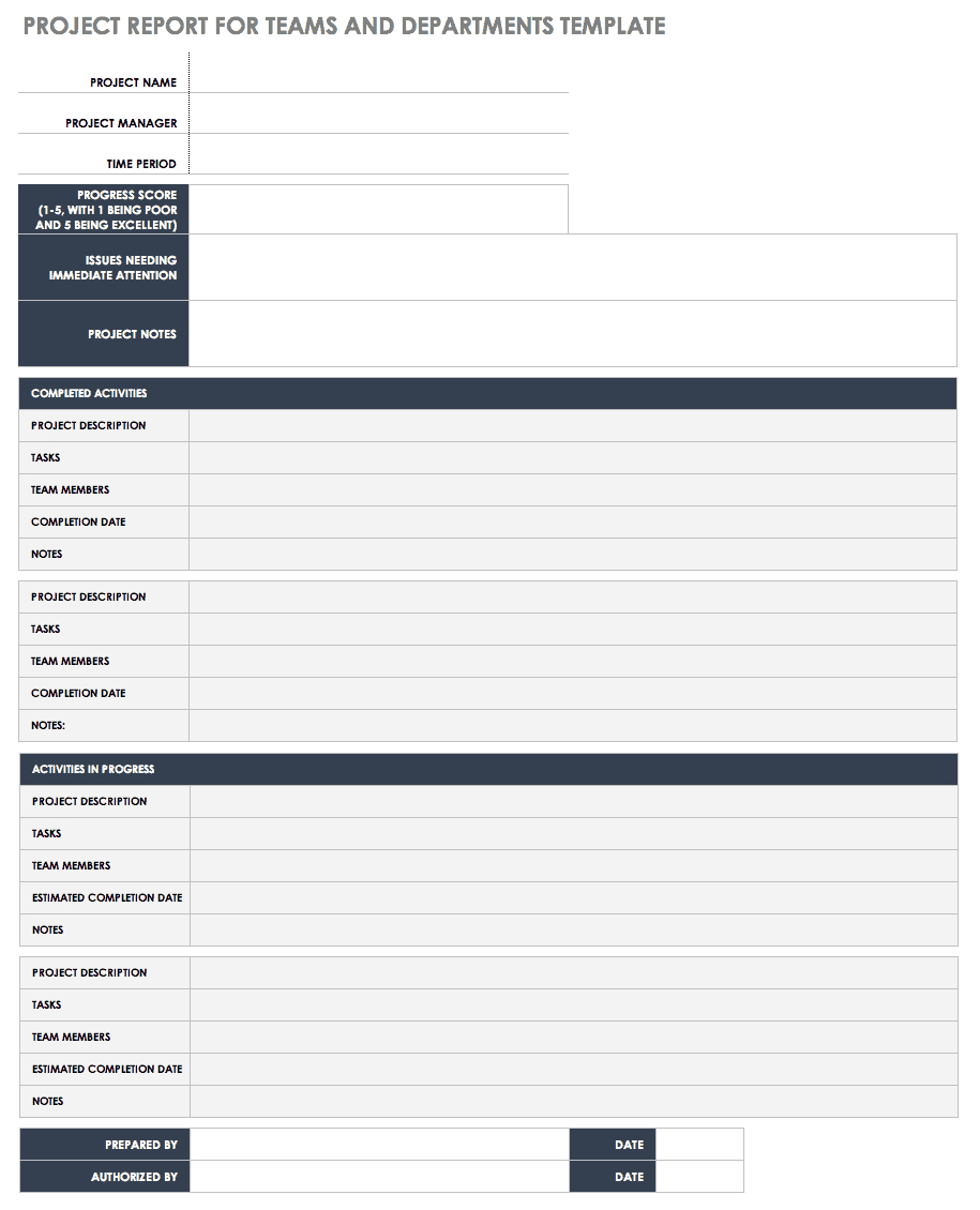 Report Template Smartsheet