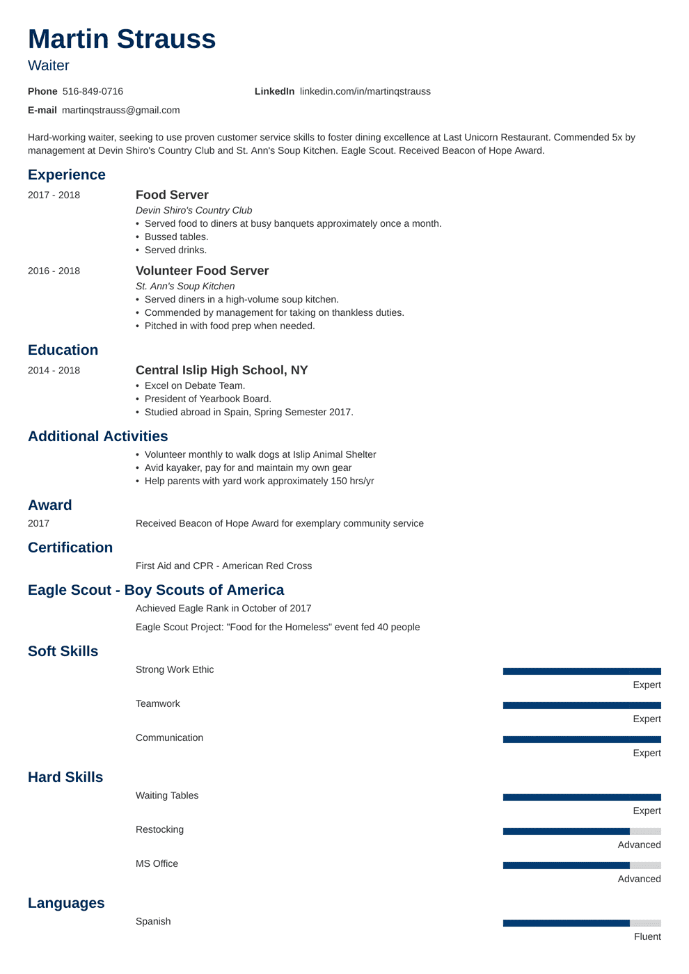 Resume Templates Teenager